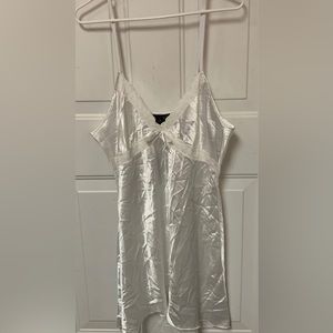 Up.2.Date Fashion White Silky Lacy Trim Adj Strap Nightgown/Slip Size 2X